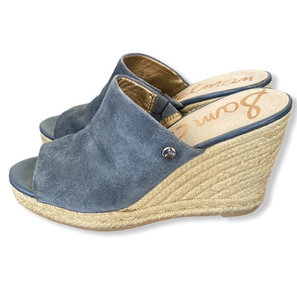 Sam Edelman| Blue Suede Wedge Heels - Picture 5 of 7